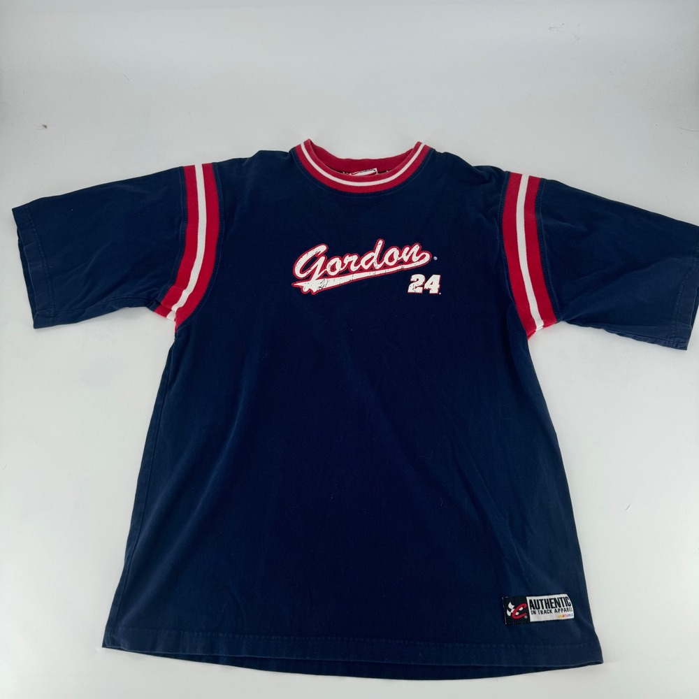 Chase Authentics‎ Jeff Gordon 24 NASCAR Racing T-Shirt Mens Large Navy Blue Red
